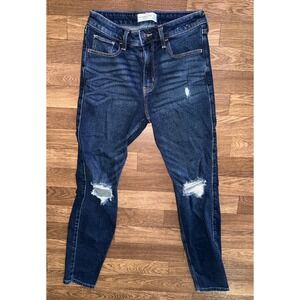 Abercrombie & Fitch The Skinny High Rise Distressed Dark Wash‎ Jeans Size 2
